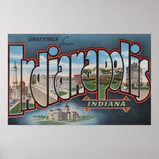 Póster Indianapolis, Indiana - Large Letter Scenes 4 (Frente)