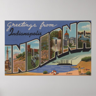 Póster Indianápolis, Indiana (siderurgia/dunas de arena)