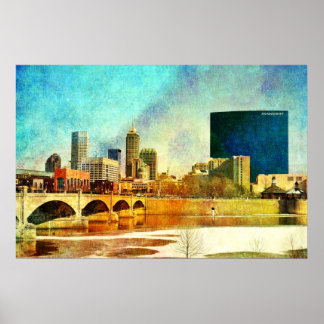 Póster Indianapolis Indiana Skyline