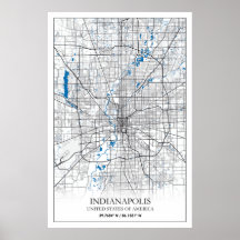 Indianapolis Indiana USA Travel City Map
