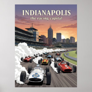Póster Indianápolis, la capital mundial de las carreras