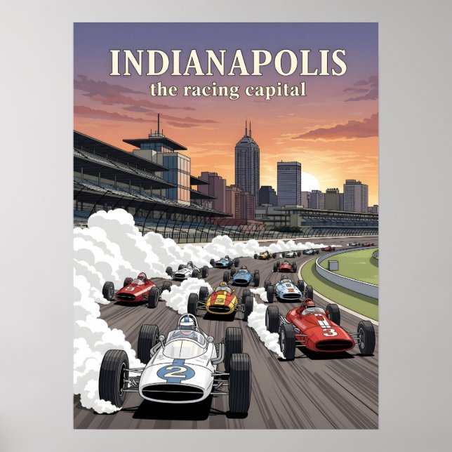 Póster Indianápolis, la capital mundial de las carreras (Frente)