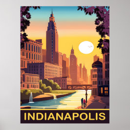 Póster Indianápolis, río White, estado de Indiana, Viajes