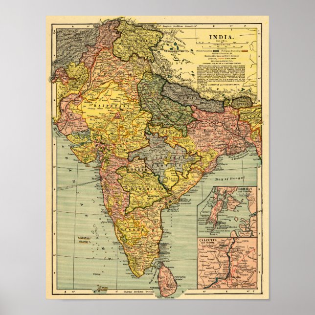 Póster IndiaPanoramic MapIndia (Frente)