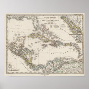 Póster Indias Occidentales y América Central