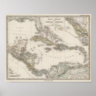Póster Indias Occidentales y América Central