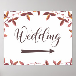 Póster indicaciones bodas señalización flecha derecha oto