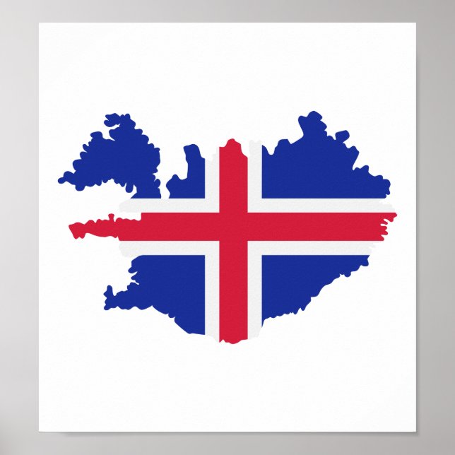 Póster Indicador de mapa de Islandia (Frente)