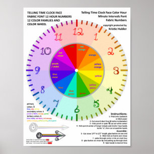 Póster Indicar el color de la tela de tiempo Número de le