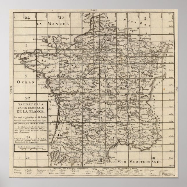 Póster Índice de Francia (Frente)