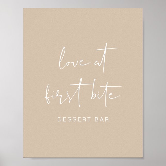 Póster INDIE Bohemian Earth Toned Beige Desserbar Bar (Frente)