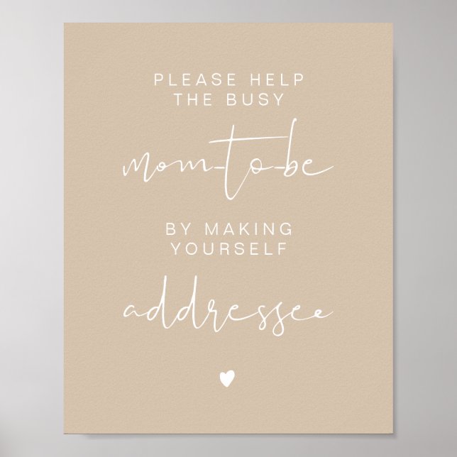 Póster INDIE Boho Beige Baby Dirección el Rótulo de sobre (Frente)