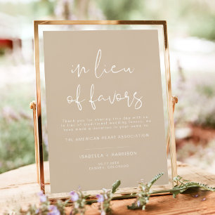 Póster INDIE Boho Beige Lieu of Favor Boda