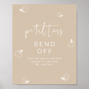 Póster INDIE Boho Boda Beige Petal Toss Despide