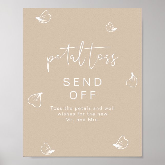 Póster INDIE Boho Boda Beige Petal Toss Despide (Frente)