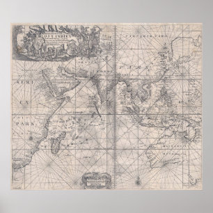 Póster Indies del este holandeses 1689 - MUY de alta