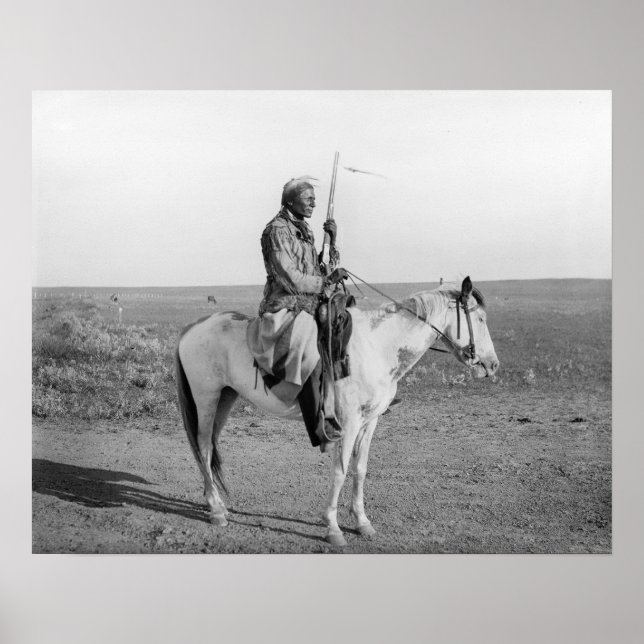 Póster Indio a Caballo, 1907. Foto Antigua (Frente)