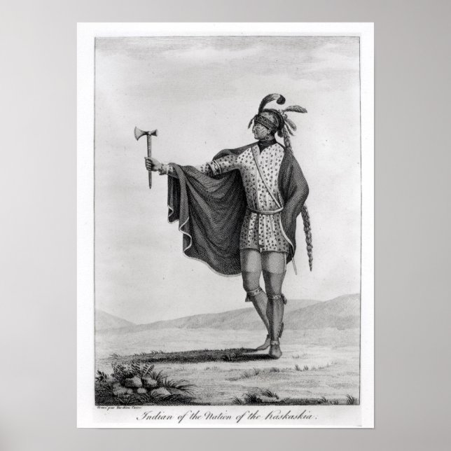 Póster Indio de la nación de Kaskaskia (Frente)