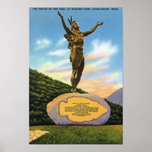 Póster Indio en la estatua del rastro en la opinión del