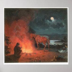 Póster Indio por una hoguera (0744A)