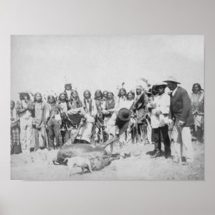 Póster Indios de Lakota que pelan la fotografía del