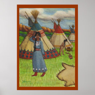 Póster Indios de pie negro