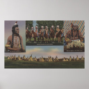Póster Indios del noroeste - Vista de un indio del noroes