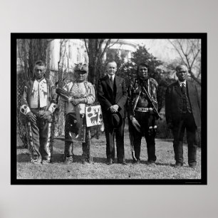Póster Indios Osage y el presidente Coolidge 1925