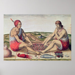 Póster Indios que comen una comida