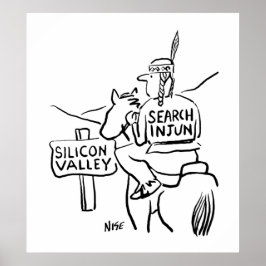 Póster Indios rojos a caballo en Silicon Valley