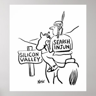 Póster Indios rojos a caballo en Silicon Valley