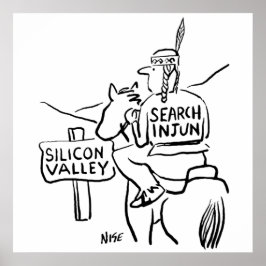 Póster Indios rojos a caballo en Silicon Valley