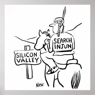 Póster Indios rojos a caballo en Silicon Valley