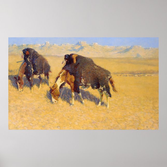 Póster Indios simulando búfalo (Frente)