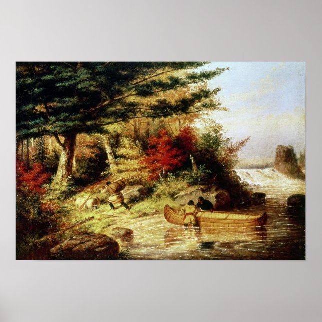 Póster Indios transportan pieles a través de Canadá (Frente)