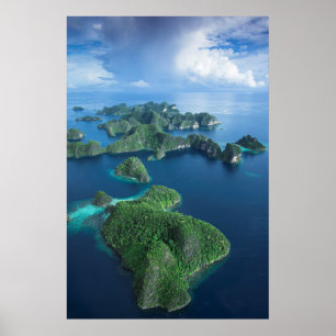 Póster Indonesia, Papua Occidental. Vista aérea de Raja A