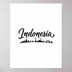 Póster Indonesio Paisaje Urbano Viajes Ropa de Vacaciones