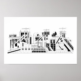 Póster Industrial Metallurgical Combine Silhouette Poster