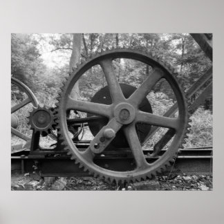 Póster Industrial Photo - Oil Pumping Jack Reduction Gear