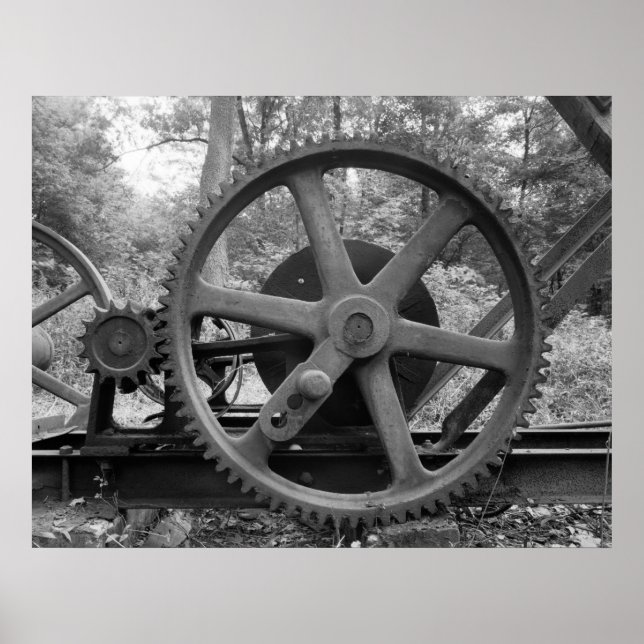 Póster Industrial Photo - Oil Pumping Jack Reduction Gear (Frente)