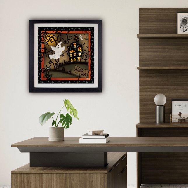 Póster Inespiritividad de la escuela fantasma de Hallowee (Fun Halloween Ghost poster by Inspirivity)