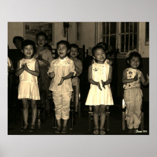 Póster Infancia vintage Changsha China