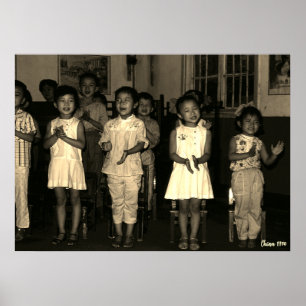 Póster Infancia vintage Changsha China