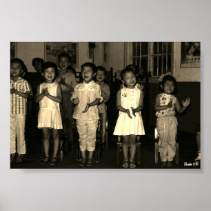 Póster Infancia vintage Changsha China