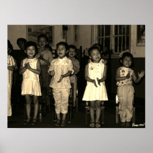 Póster Infancia vintage China Changsha