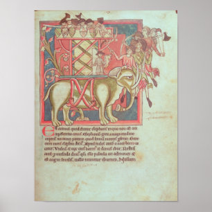 Póster Infantería atacando a un elefante