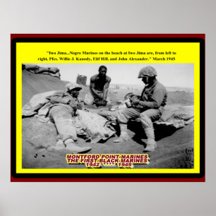 PÓSTER INFANTES DE MARINA 1945 DEL NEGRO DE IWO JIMA