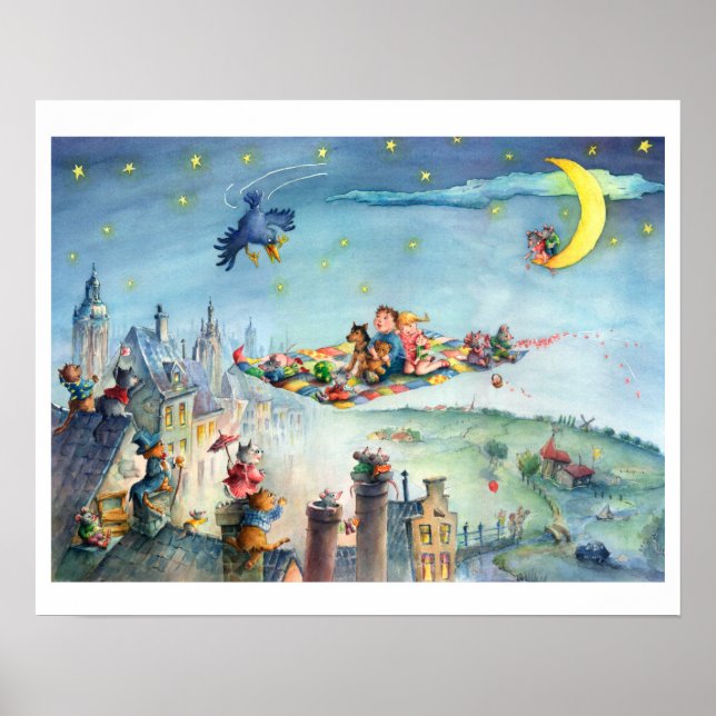 Póster infantil de Alfombra Voladora (Frente)