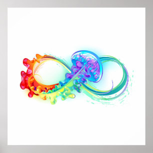 Póster Infinidad con las medusas del arcoiris