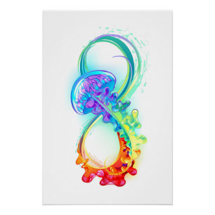 Póster Infinidad con las medusas del arcoiris
